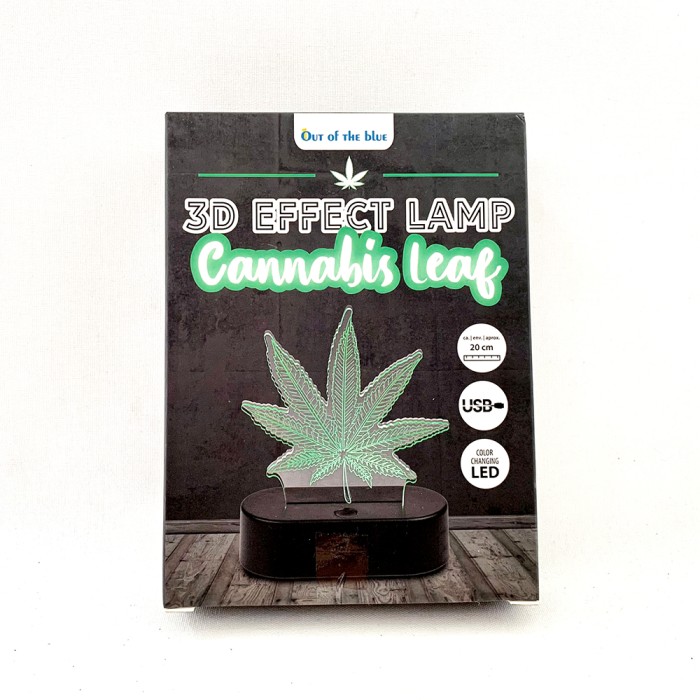 3D Effect Lamp Cannabis Leaf
